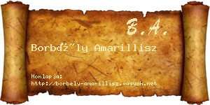 Borbély Amarillisz névjegykártya