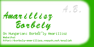 amarillisz borbely business card